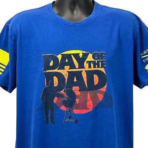 Grunt Style Day of the Dad T Shirt Mens XL X-Large Blue Dead Horror Parody BBQ